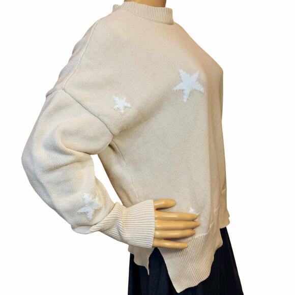 Pistola Darya Crewneck Pullover Sweater Knit Sz XS Oversized Stars Royal Dove - Picture 10 of 16